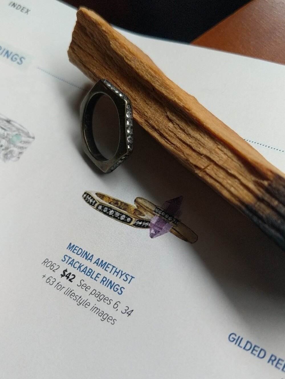 Gold-Tone Hexagon Stackable Ring - Unbranded